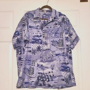 CREATIONS Mens Large Hawaiian Shirt Summer Beachwear